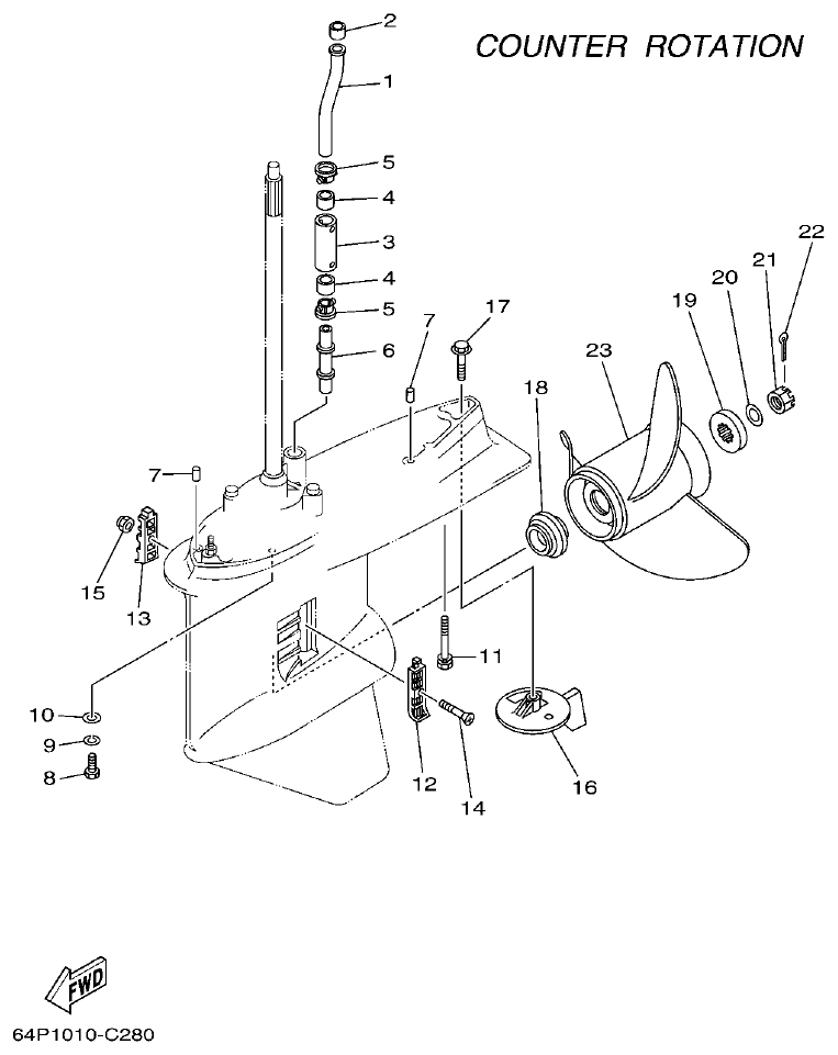 Yamaha F150BET, FL150BET LOWER CASING & DRIVE 4 parts diagram